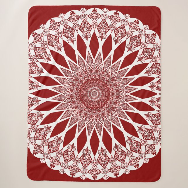Cobertor Sherpa Red Raspberry Tristyns Mandala (Frente)
