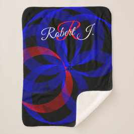 Cobertor Sherpa Red Revolving Accent Geometric Sherpa Blanket