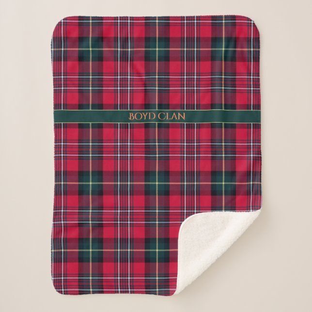 Cobertor Sherpa Red Tartan (personalizável) (Frente)