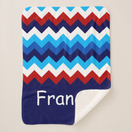 Cobertor Sherpa Red White Blue Chevron - Pequeno Sherpa Blanket