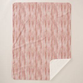 Cobertor Sherpa Red White Stripes  