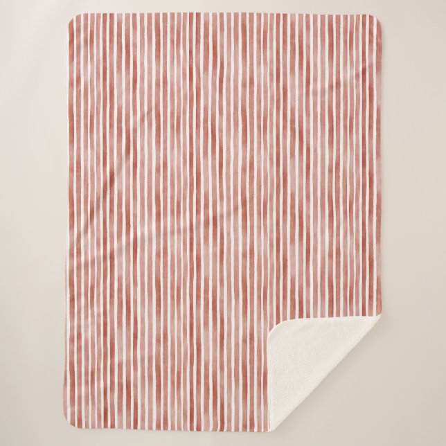 Cobertor Sherpa Red White Stripes   (Frente)