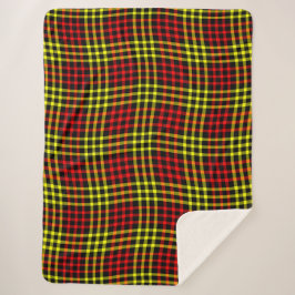 Cobertor Sherpa Red Yellow Plaid Checker Seamless Pattern