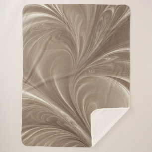 Cobertor Sherpa Redemoinho de Creme - Design Abstrato Fluido Bege