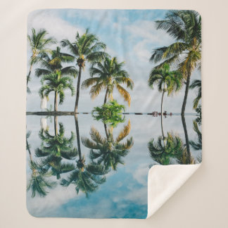 COBERTOR SHERPA REFLEXÃO ÁGUA DAS ÁRVORES DE PALMA DE ALMA