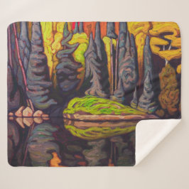 Cobertor Sherpa Reflexões, lago de areia, Algoma | Lawren Harris |