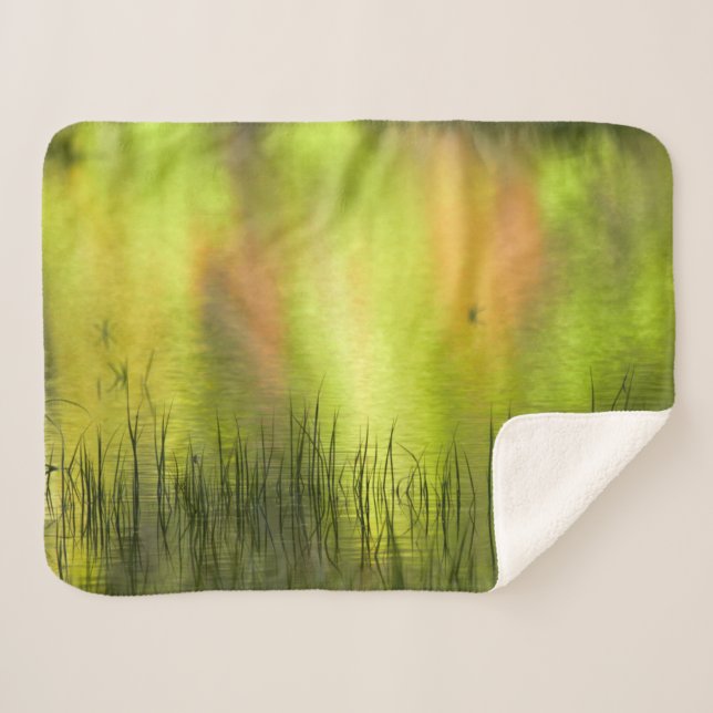 Cobertor Sherpa Reflexões no lago Mirror | Yosemite (Frente (Horizontal))
