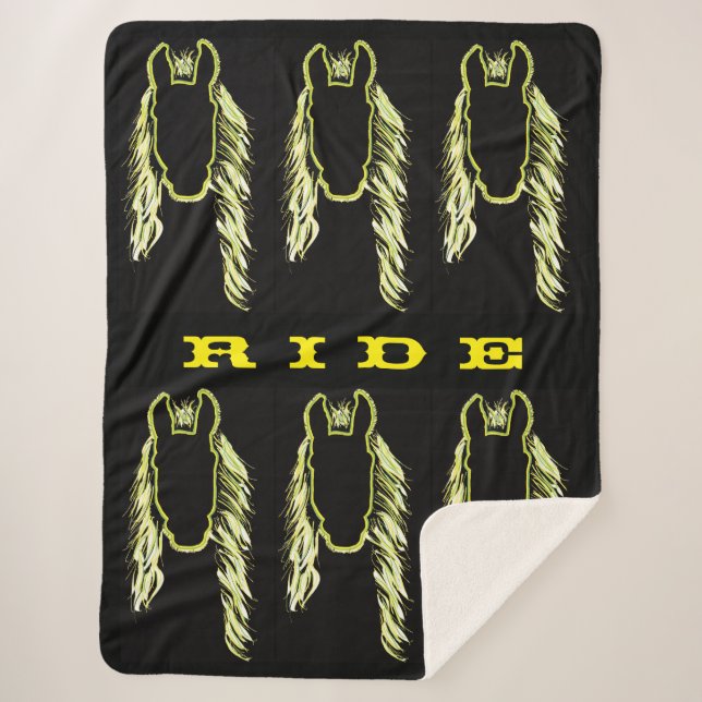 Cobertor Sherpa Reflexões Sunny de um Cavalo (Frente)