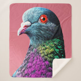 Cobertor Sherpa Regal Pigeon Majestade Vivid Realista Bird Retrato
