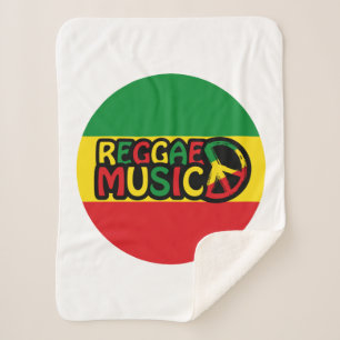 Cobertor Sherpa Reggae design de Música com estilo e cor rastafari
