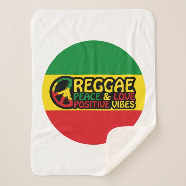 Cobertor Sherpa Reggae Music com citações positivas (Frente)