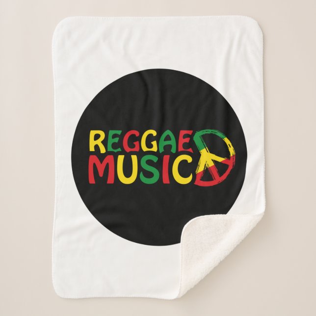 Cobertor Sherpa Reggae Music design, reggae art (Frente)