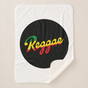 Cobertor Sherpa Reggae Música com cores de sinalizador reggae