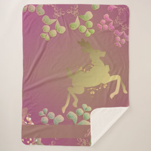 Cobertor Sherpa Reindeer Floco de Neve Sherpa Blanket