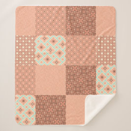 Cobertor Sherpa Remendo Rosa Retro