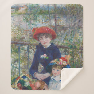 Cobertor Sherpa Renoir Duas Irmãs Varanda Impressionismo Francês 
