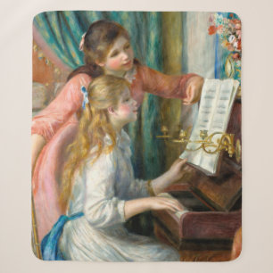 Cobertor Sherpa Renoir Duas Meninas ao Piano Impressão Música Arte