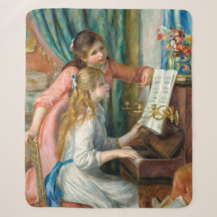 Cobertor Sherpa Renoir Duas Meninas ao Piano Impressão Música Arte