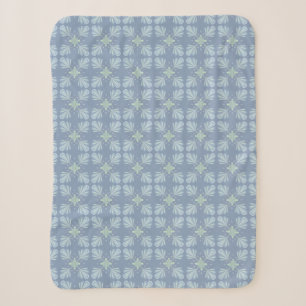 Cobertor Sherpa Repetição abstrata floral azul pastel