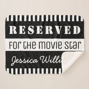 Cobertor Sherpa Reservado para o Movie Star Personalized Funny