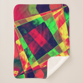 Cobertor Sherpa Retângulos e quadrados coloridos inclinados