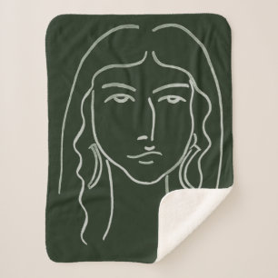 Cobertor Sherpa Retrato de Malachite com Cabelo Longo