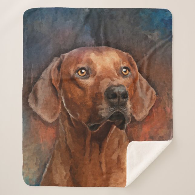Cobertor Sherpa Retrato de Rhodesian Ridgeback (Frente)