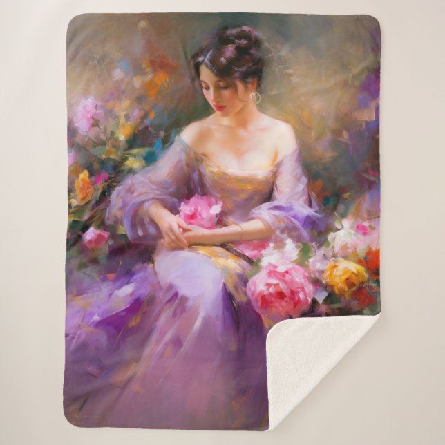 Cobertor Sherpa Retrato elegante (Frente)