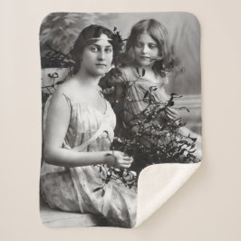 Cobertor Sherpa Retrato eterno de Mãe e Filha