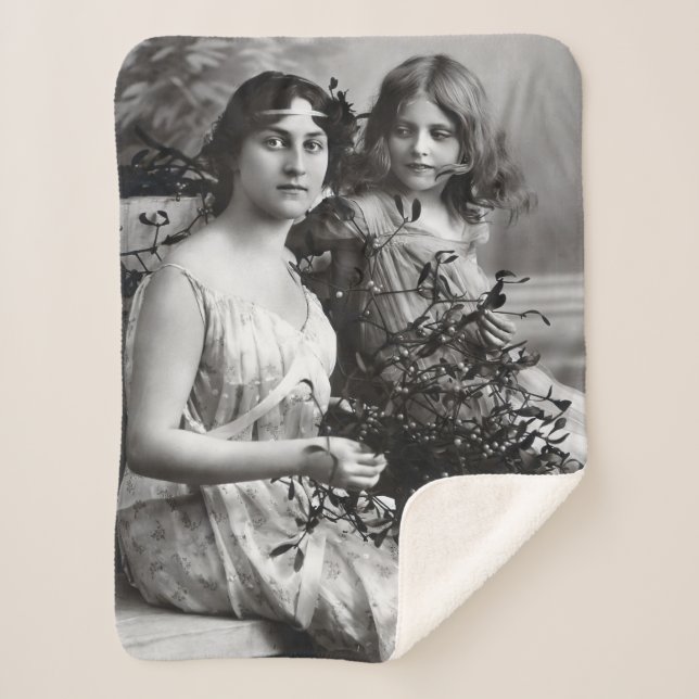 Cobertor Sherpa Retrato eterno de Mãe e Filha (Frente)