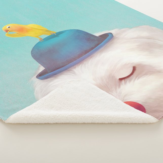 Cobertor Sherpa Retrato Meditativo De Cachorro (3/4)