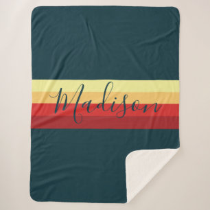 Cobertor Sherpa Retro Arco-Íris quente multicor