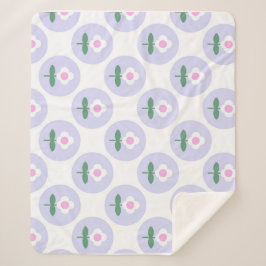 Cobertor Sherpa Retro Daisy Purple Teen Birthday Dia de as mães Ba