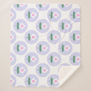 Cobertor Sherpa Retro Daisy Purple Teen Birthday Dia de as mães Ba