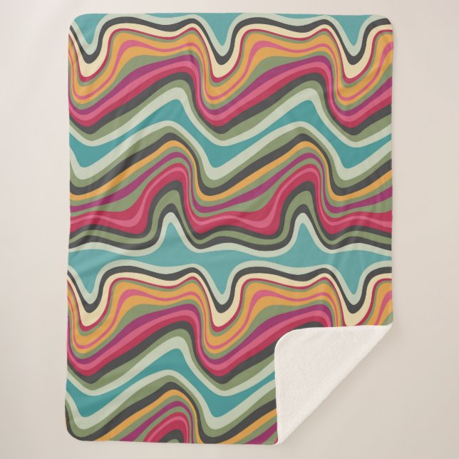 Cobertor Sherpa retro-wave MANA (Frente)