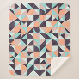 Cobertor Sherpa Retrogeométrica, fundo de vintagem sem descontinui