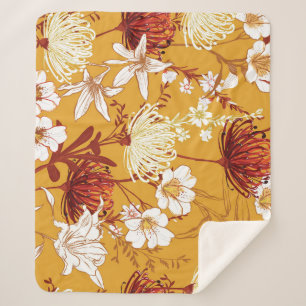 Cobertor Sherpa Retrospectiva Sangrenta: Arte Floral Inacabada