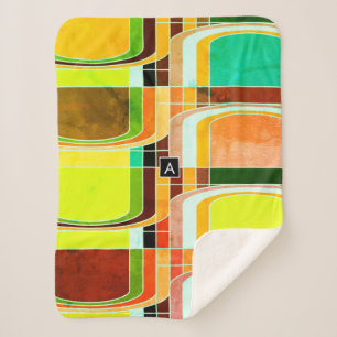 Cobertor Sherpa Retrospectivo Funky Colorido Inspirado