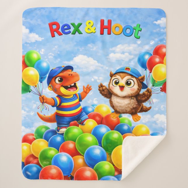 Cobertor Sherpa Rex and hoot ball pit adventure Sherpa (Frente)