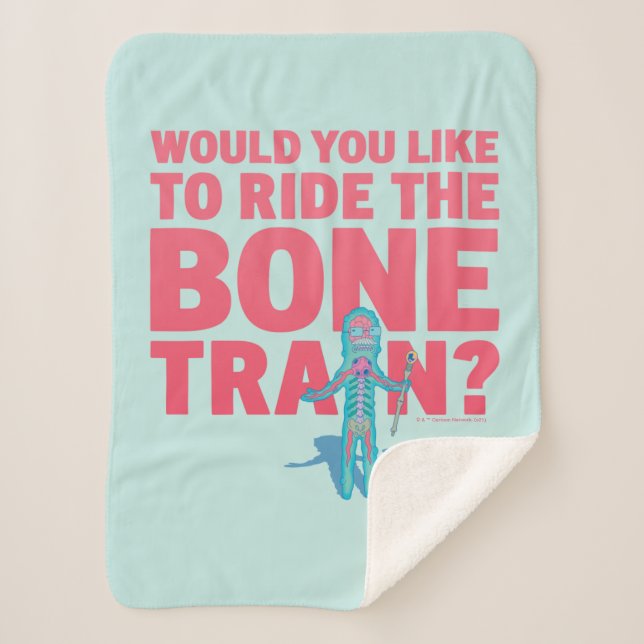 Cobertor Sherpa RICK E MORTY™ | Anatomia — Comboio ósseo (Frente)