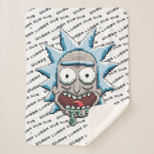 Cobertor Sherpa RICK E MORTY™   Cabeça de Rick Pixelverso