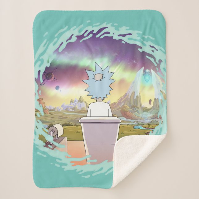 Cobertor Sherpa RICK E MORTY™ | Local Privado do Rick (Frente)