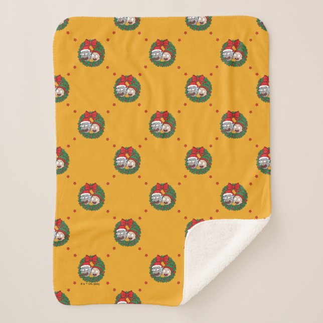 Cobertor Sherpa Rick e Morty | Padrão de Feriado (Frente)