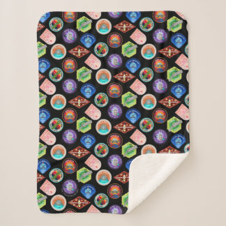 Cobertor Sherpa RICK E MORTY™ | Padrão de patches do espaço extern