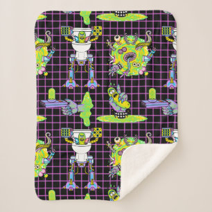 Cobertor Sherpa RICK E MORTY™   Padrão do Portal de Rick de picles