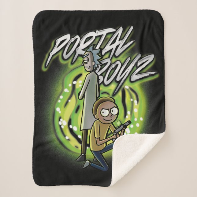 Cobertor Sherpa Rick e Morty - Portal Boyz (Frente)