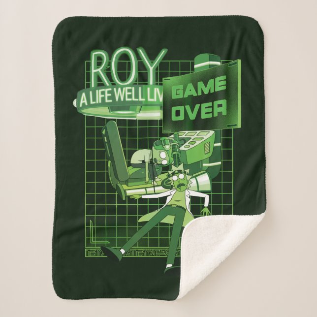 Cobertor Sherpa RICK E MORTY™ | Roy Uma Vida Bem Vida (Frente)