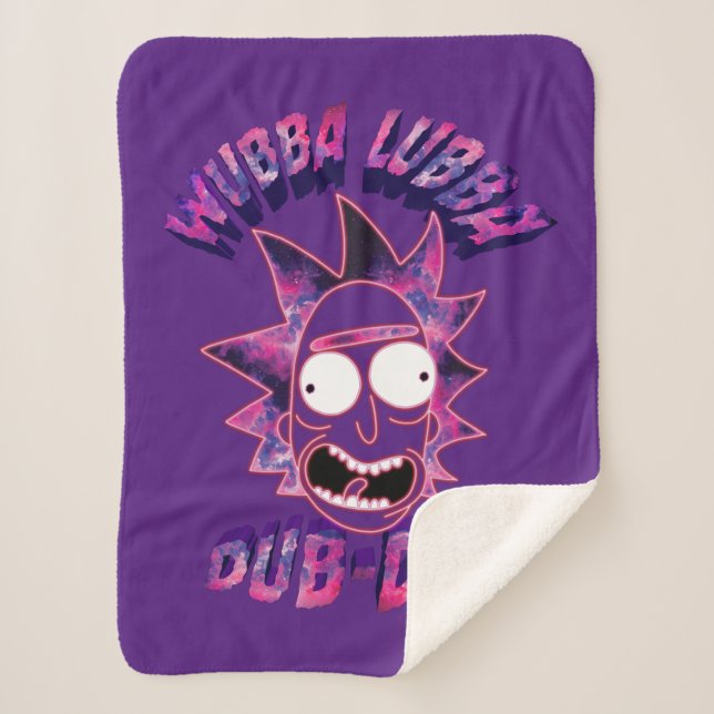 Cobertor Sherpa RICK E MORTY™ | Wubba Lubba Dub-Dub (Frente)