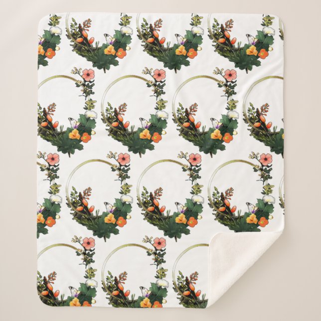 Cobertor Sherpa Rina de flores g (Frente)