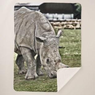 Cobertor Sherpa Rinoceronte pintado